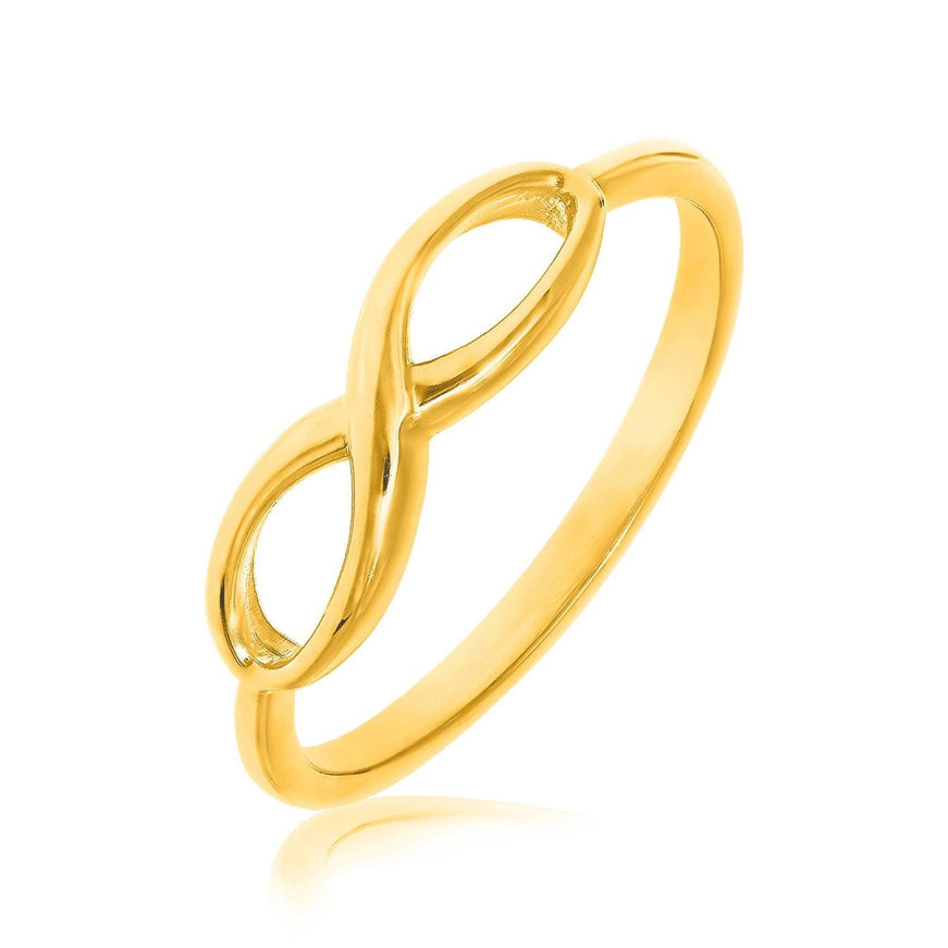 14k Yellow Gold Infinity Ring in High Polish - Ellie Belle