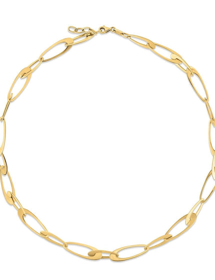 14K Yellow Gold Italian Oval Links Necklace - Ellie Belle