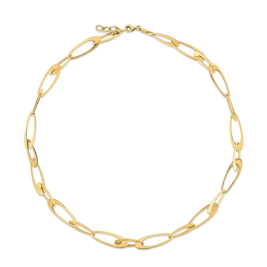 14K Yellow Gold Italian Oval Links Necklace - Ellie Belle