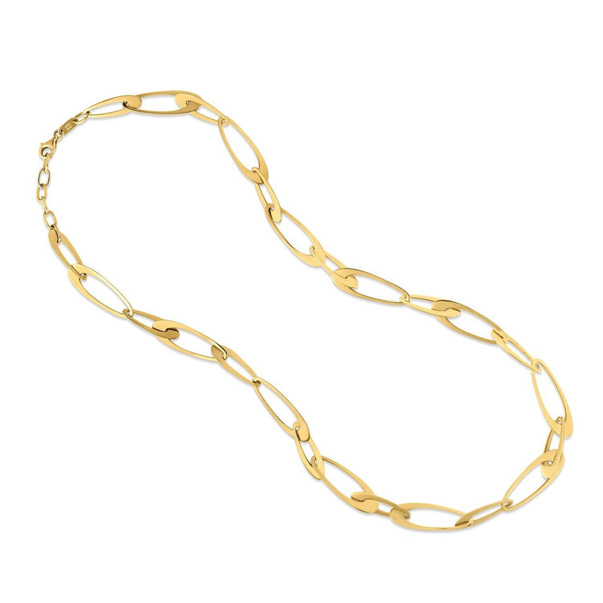 14K Yellow Gold Italian Oval Links Necklace - Ellie Belle