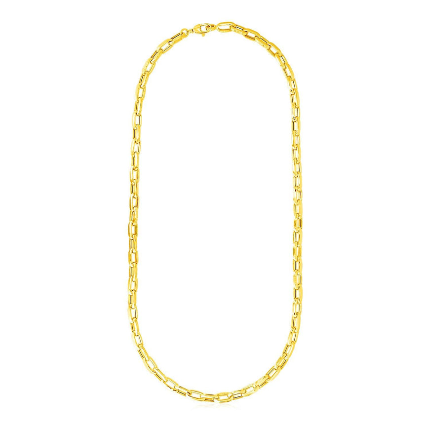 14k Yellow Gold Mens Paperclip Chain Necklace - Ellie Belle