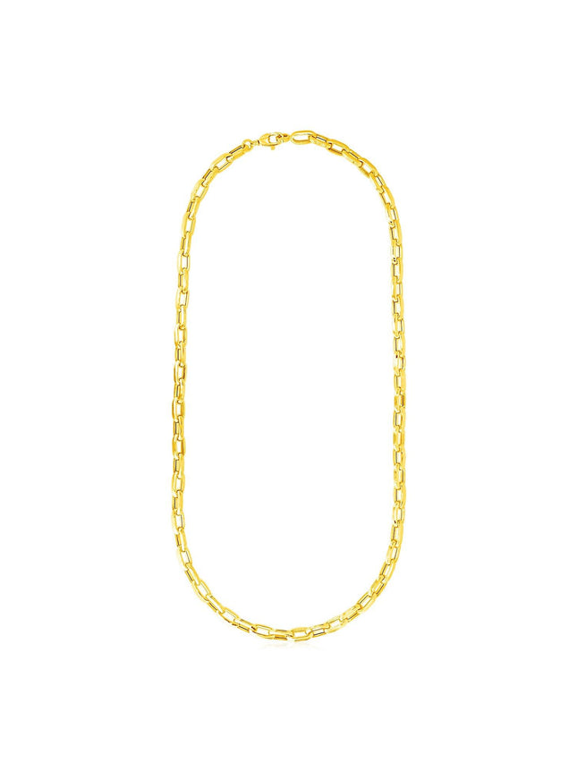 14k Yellow Gold Mens Paperclip Chain Necklace - Ellie Belle