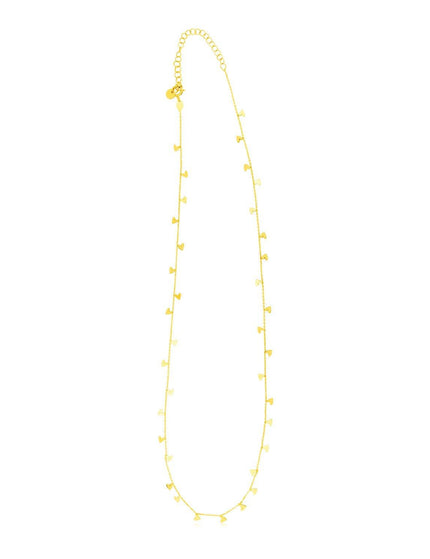 14K Yellow Gold Necklace with Dangling Hearts - Ellie Belle