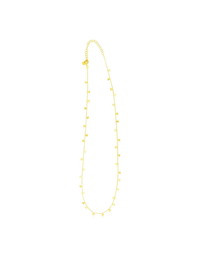 14K Yellow Gold Necklace with Dangling Hearts - Ellie Belle