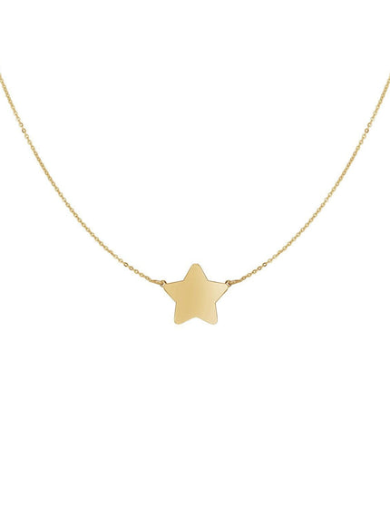14k Yellow Gold Necklace with Five Pointed Star - Ellie Belle