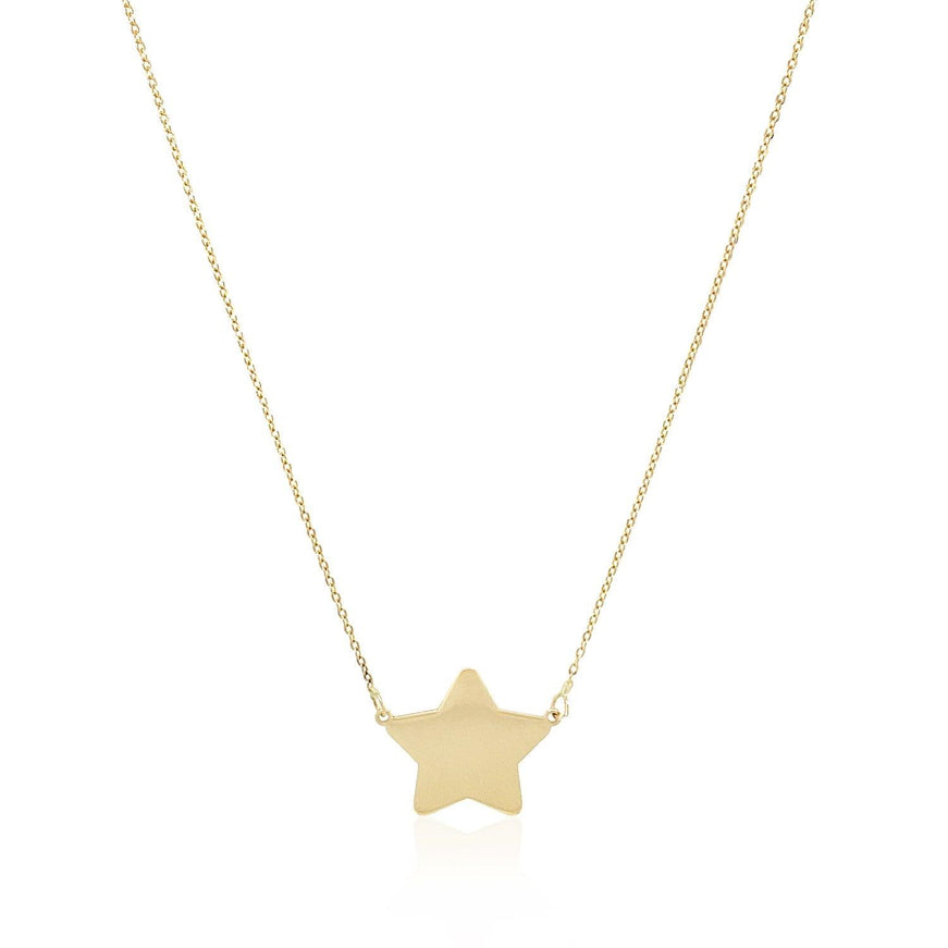 14k Yellow Gold Necklace with Five Pointed Star - Ellie Belle