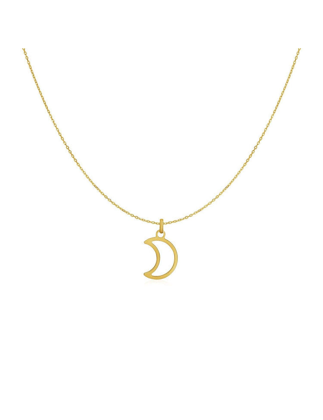 14k Yellow Gold Necklace with Moon - Ellie Belle
