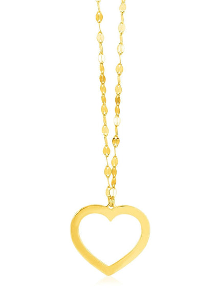14k Yellow Gold Necklace with Reversible Heart Pendant - Ellie Belle