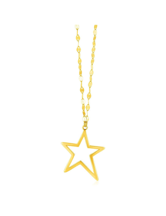 14k Yellow Gold Necklace with Star Pendant - Ellie Belle