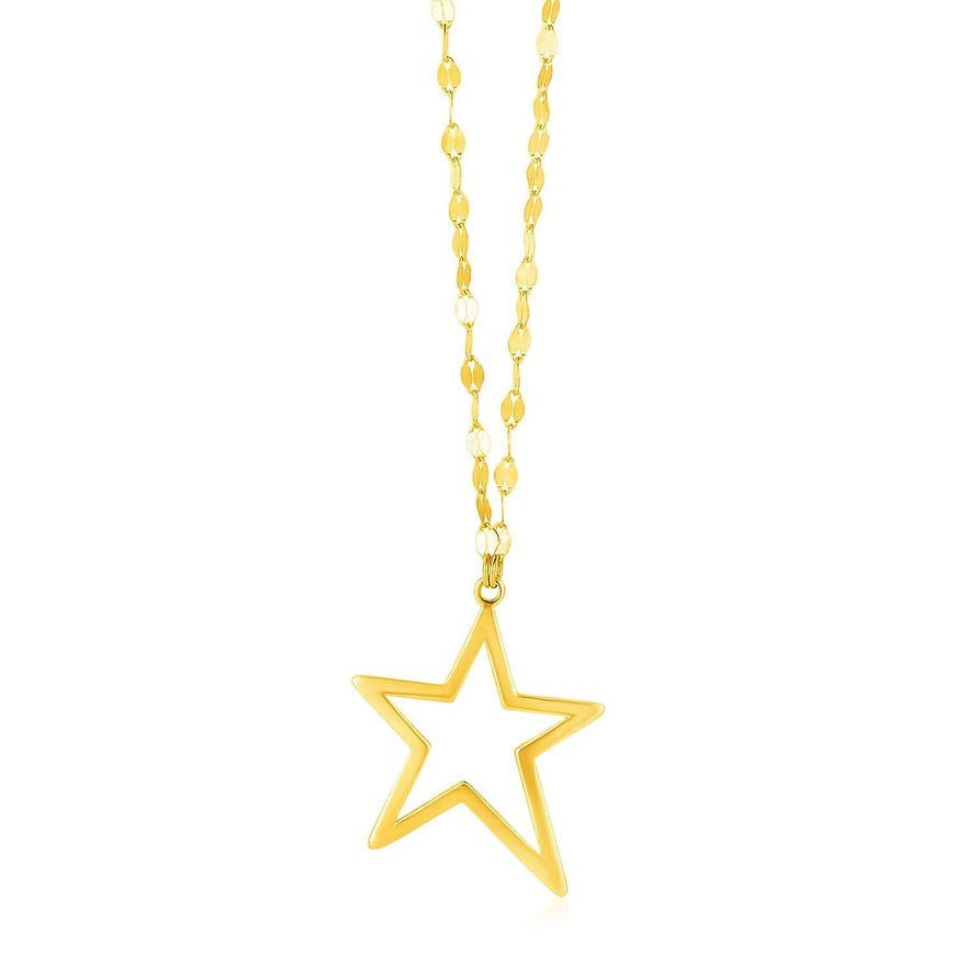 14k Yellow Gold Necklace with Star Pendant - Ellie Belle