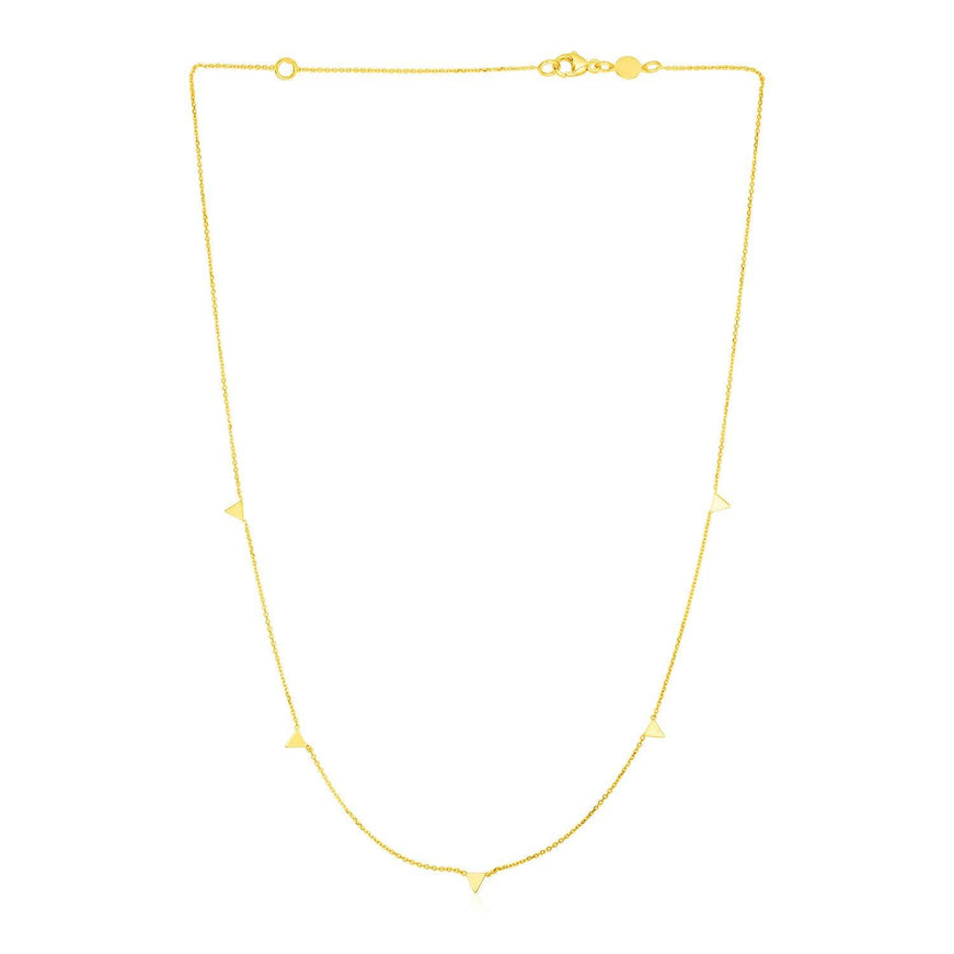 14K Yellow Gold Necklace with Triangles - Ellie Belle