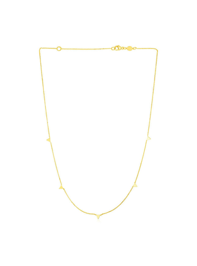 14K Yellow Gold Necklace with Triangles - Ellie Belle