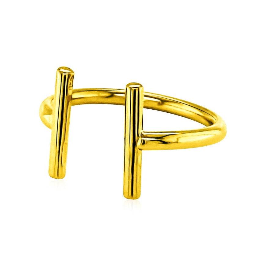 14k Yellow Gold Open Ring with Bars - Ellie Belle