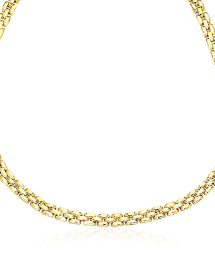 14k Yellow Gold Panther Chain Link Shiny Necklace - Ellie Belle