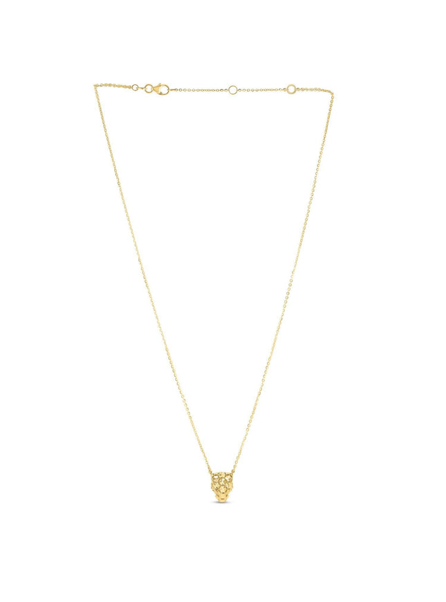 14k Yellow Gold Panther Head Necklace - Ellie Belle