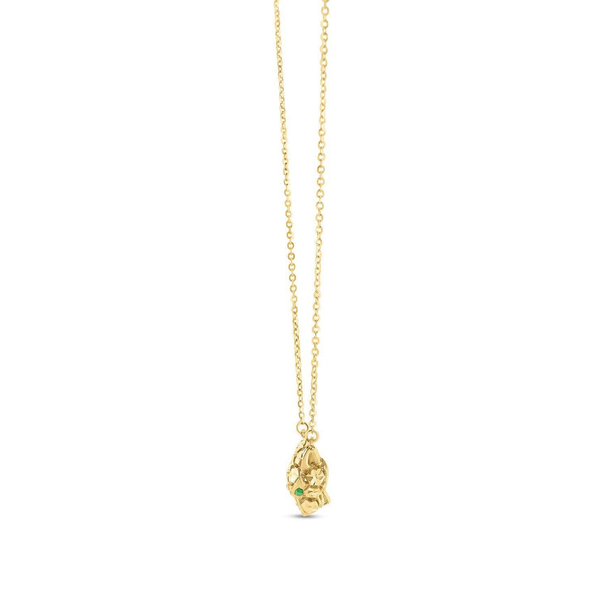 14k Yellow Gold Panther Head Necklace - Ellie Belle