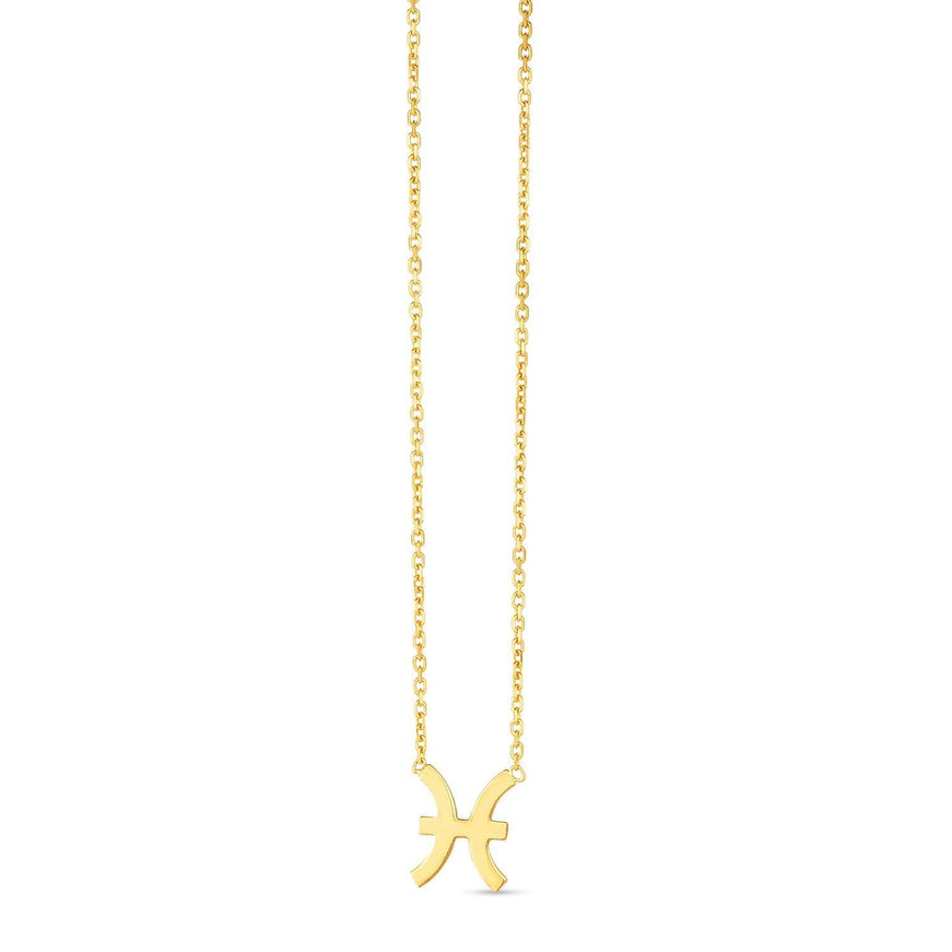 14K Yellow Gold Pisces Necklace - Ellie Belle