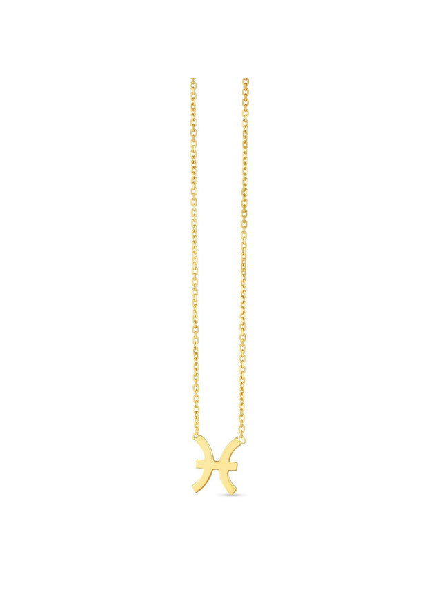 14K Yellow Gold Pisces Necklace - Ellie Belle