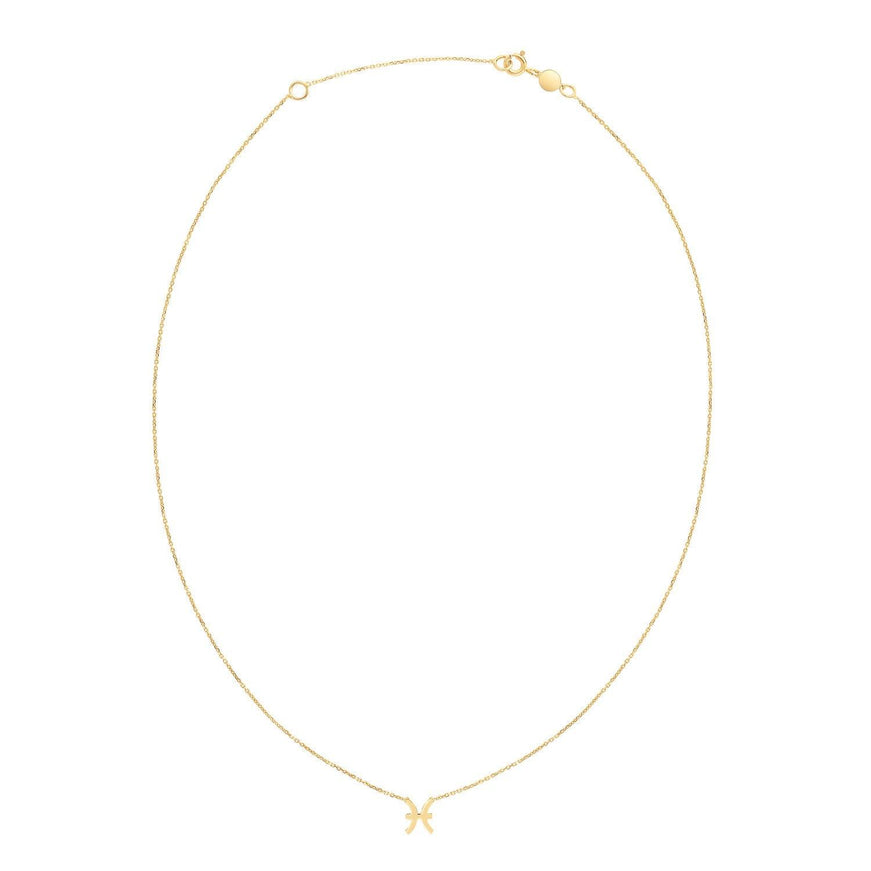 14K Yellow Gold Pisces Necklace - Ellie Belle