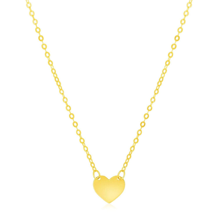 14k Yellow Gold Polished Mini Heart Necklace - Ellie Belle