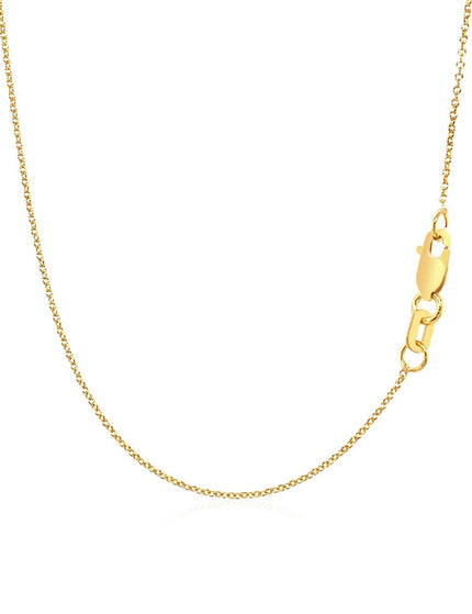 14k Yellow Gold Polished Moon Necklace with Diamond - Ellie Belle