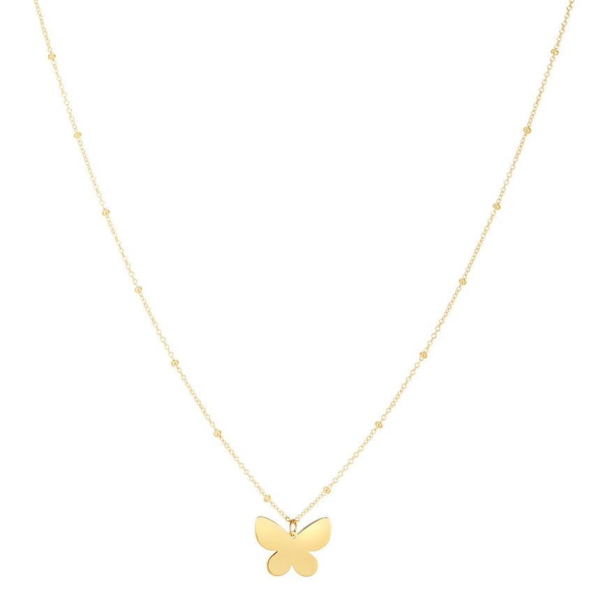 14k Yellow Gold Ppillon Butterfly Necklace - Ellie Belle