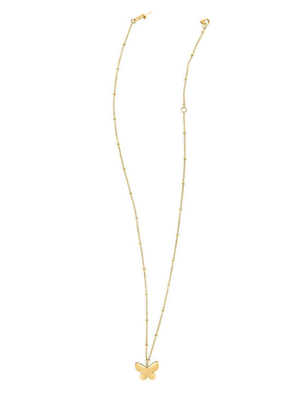 14k Yellow Gold Ppillon Butterfly Necklace - Ellie Belle