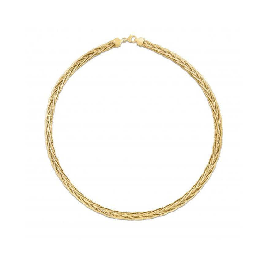 14k Yellow Gold Rapunzel Woven Necklace - Ellie Belle