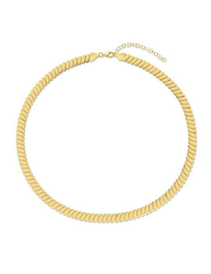 14k Yellow Gold Rib Link Necklace - Ellie Belle