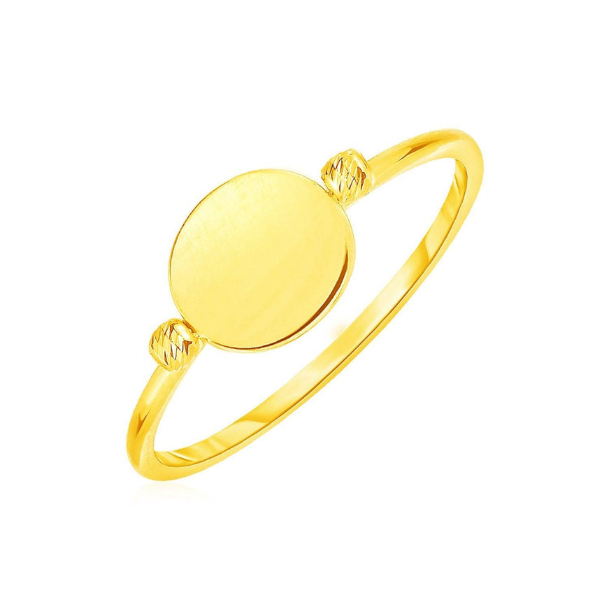 14k Yellow Gold Ring with Polished Oval - Ellie Belle