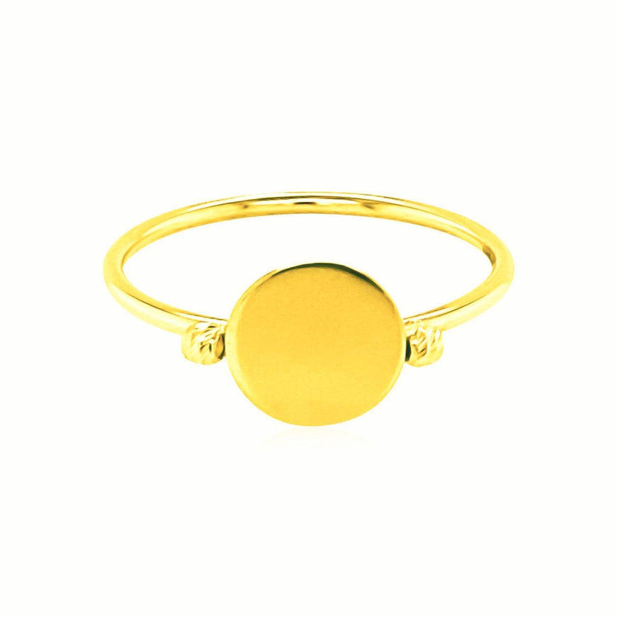 14k Yellow Gold Ring with Polished Oval - Ellie Belle