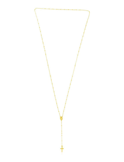 14k Yellow Gold Rosary Necklace - Ellie Belle