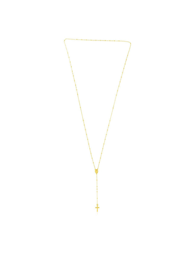 14k Yellow Gold Rosary Necklace - Ellie Belle