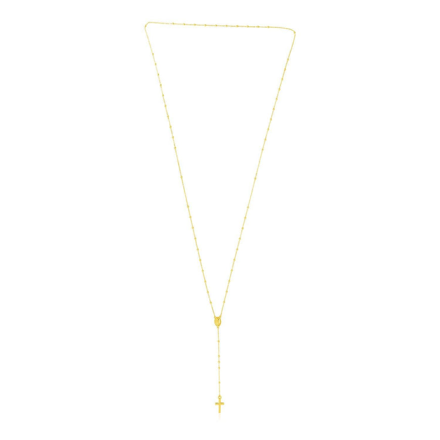 14k Yellow Gold Rosary Necklace - Ellie Belle