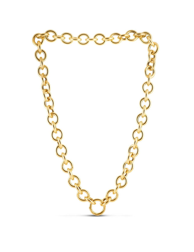 14k Yellow Gold Round Link Chain Necklace - Ellie Belle
