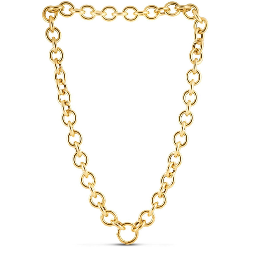 14k Yellow Gold Round Link Chain Necklace - Ellie Belle