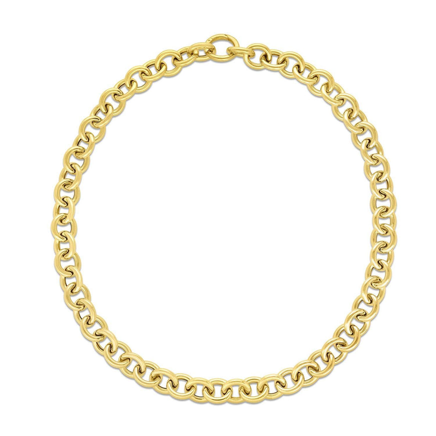 14k Yellow Gold Round Link Chain Necklace - Ellie Belle