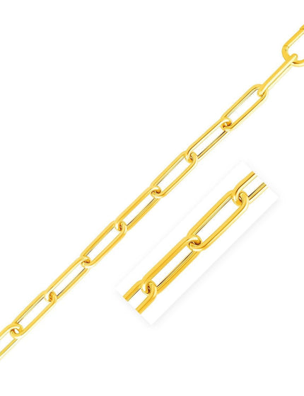 14k Yellow Gold Rounded Paperclip Chain Necklace - Ellie Belle