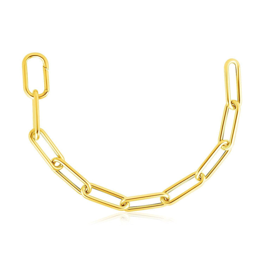 14k Yellow Gold Rounded Paperclip Chain Necklace - Ellie Belle