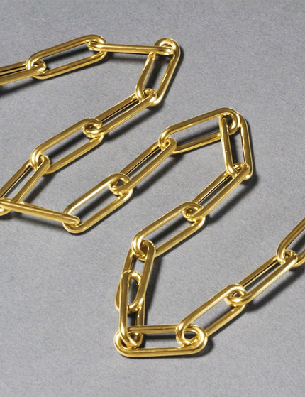 14k Yellow Gold Rounded Paperclip Chain Necklace - Ellie Belle