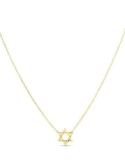 14k Yellow Gold Star of David Necklace - Ellie Belle