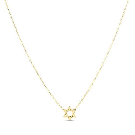 14k Yellow Gold Star of David Necklace - Ellie Belle