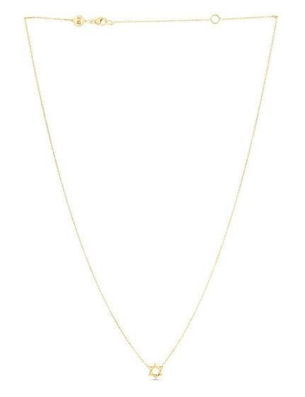 14k Yellow Gold Star of David Necklace - Ellie Belle