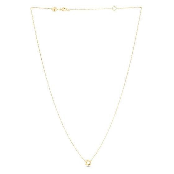 14k Yellow Gold Star of David Necklace - Ellie Belle