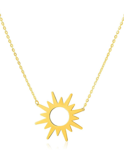 14K Yellow Gold Sunburst Necklace - Ellie Belle