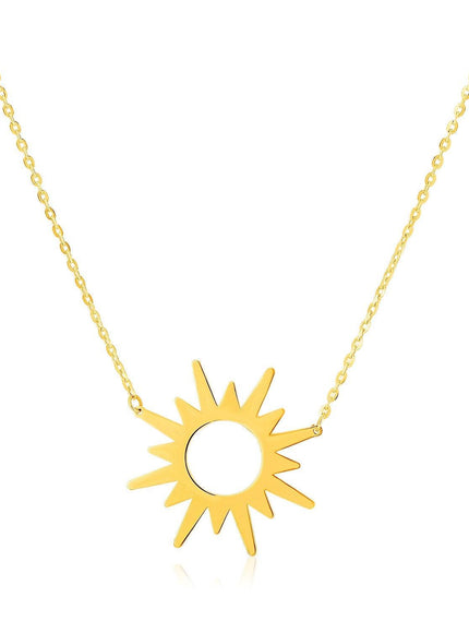 14K Yellow Gold Sunburst Necklace - Ellie Belle