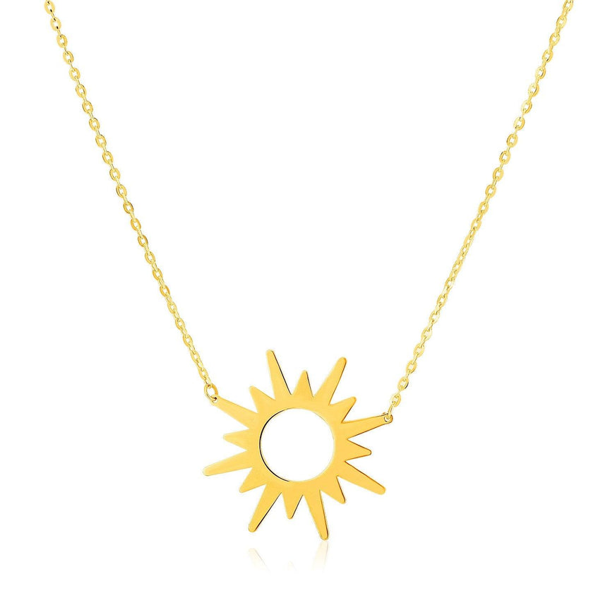 14K Yellow Gold Sunburst Necklace - Ellie Belle