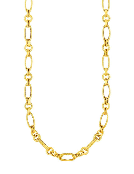 14k Yellow Gold Twisted and Polished Link Necklace - Ellie Belle