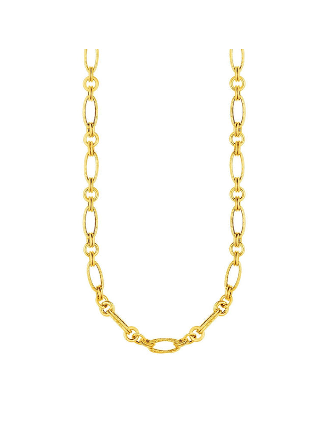 14k Yellow Gold Twisted and Polished Link Necklace - Ellie Belle