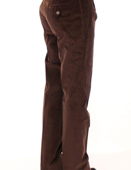 Dolce & Gabbana Brown Corduroys Straight Logo Casual Pants
